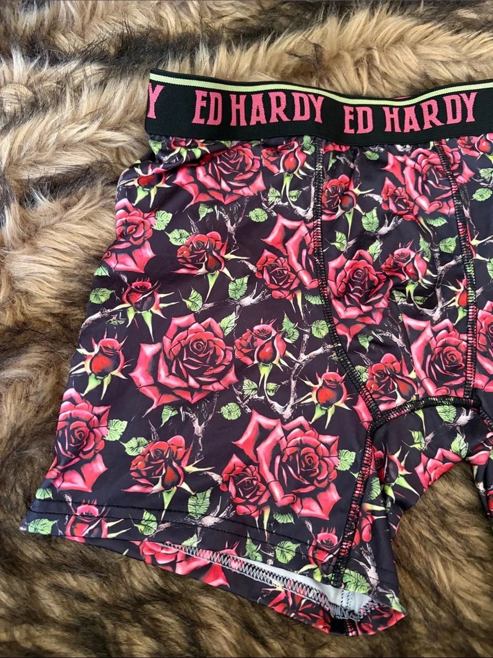 Ed Hardy Performance Boxer Briefs Roses Size Medium